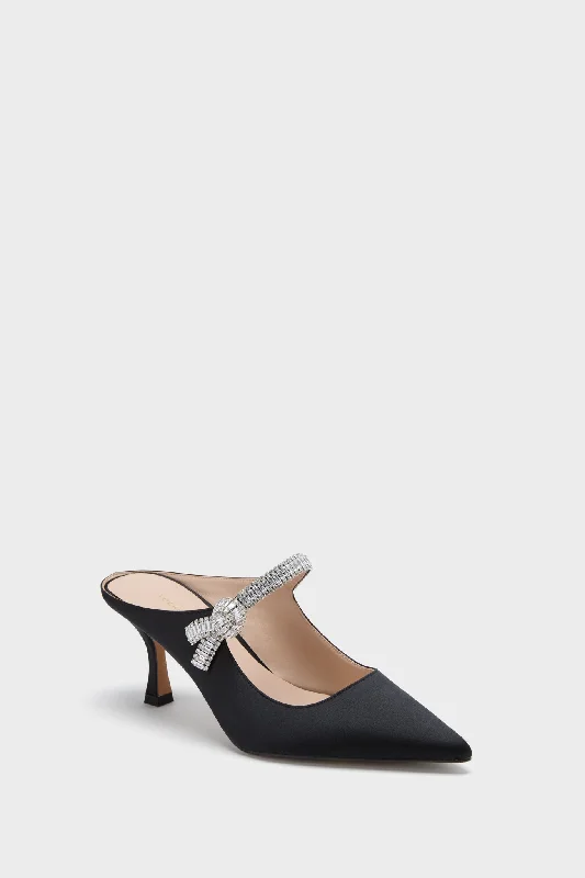 Black Satin Mae HeelsAffordable Satin Heels with a Luxe Touch