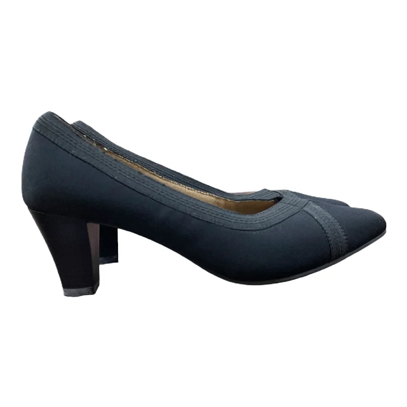 Black Shoes Heels Block By Life Stride, Size: 6.5---Fashionable Kitten Heels for Date Night