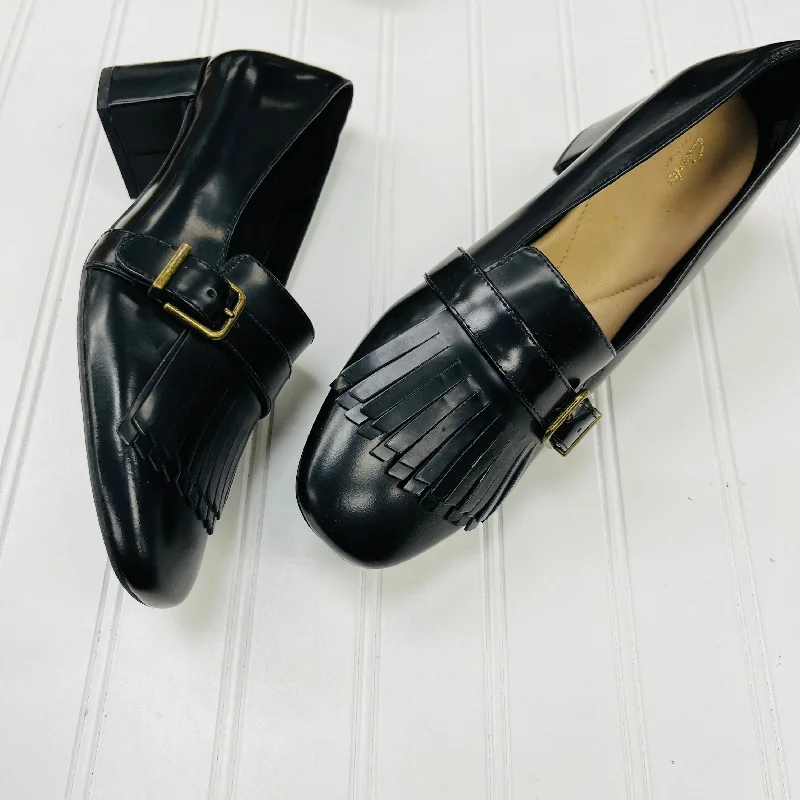 Black Shoes Heels Block Clarks, Size 8.5---Fashionable Kitten Heels for Date Night