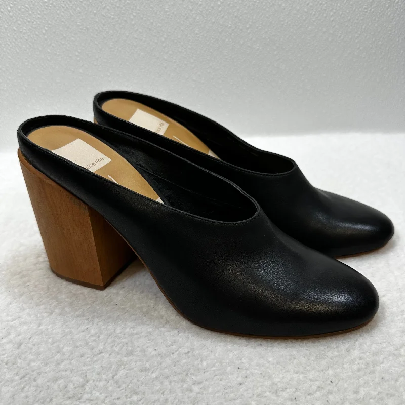 Black Shoes Heels Block Dolce Vita, Size 9.5---Fashionable Kitten Heels for Date Night