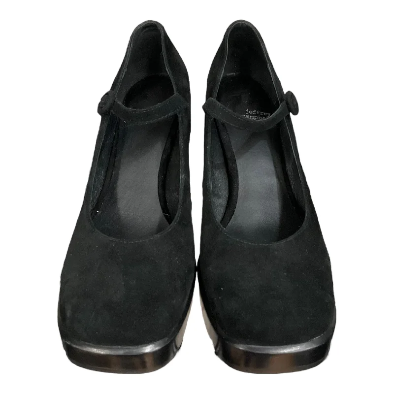 Black Shoes Heels Block Jeffery Campbell, Size 9.5---Fashionable Kitten Heels for Date Night
