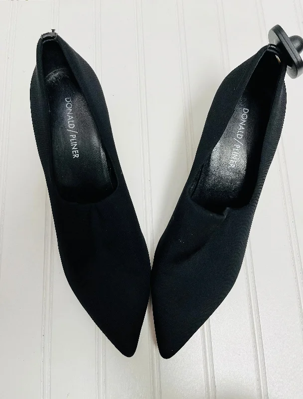 Stiletto Heel Pumps with Perfect Fit--Black Shoes Heels Stiletto Donald Pliner, Size 8.5-Fashionable & Classic