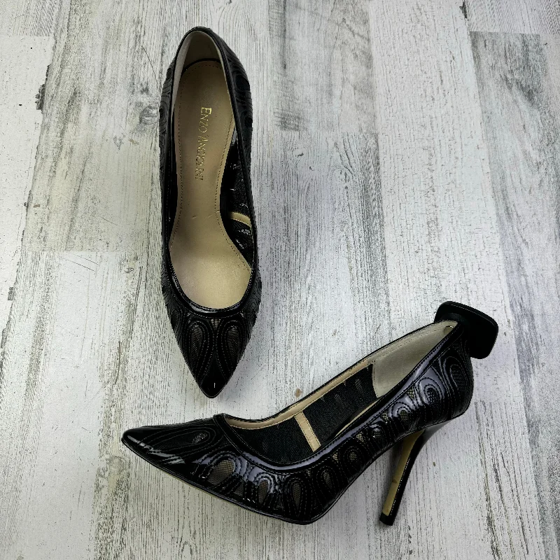 Stiletto Heel Pumps with Perfect Fit--Black Shoes Heels Stiletto Enzo Angiolini, Size 9-Fashionable & Classic