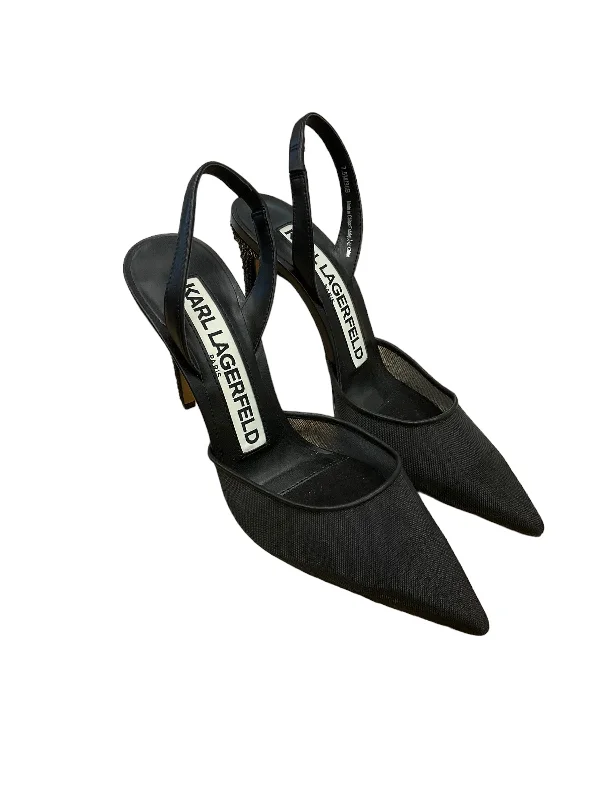 Stiletto Heel Pumps with Perfect Fit--Black Shoes Heels Stiletto Karl Lagerfeld, Size 7.5-Fashionable & Classic