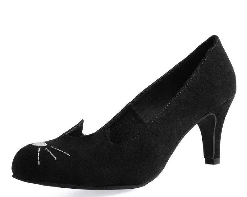 Black Sophistakitty Low Heel---Fashionable Kitten Heels for Date Night