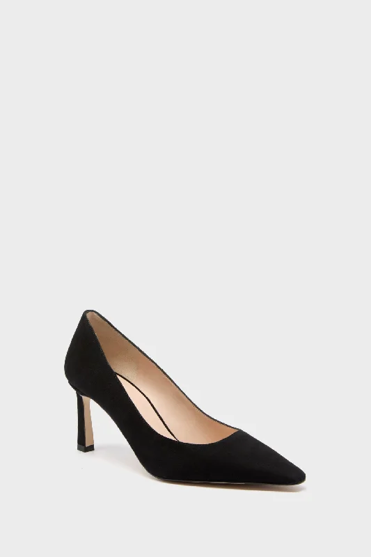 Affordable Suede Ankle Pumps for All-Day Wear--Black Suede Ilana Heels