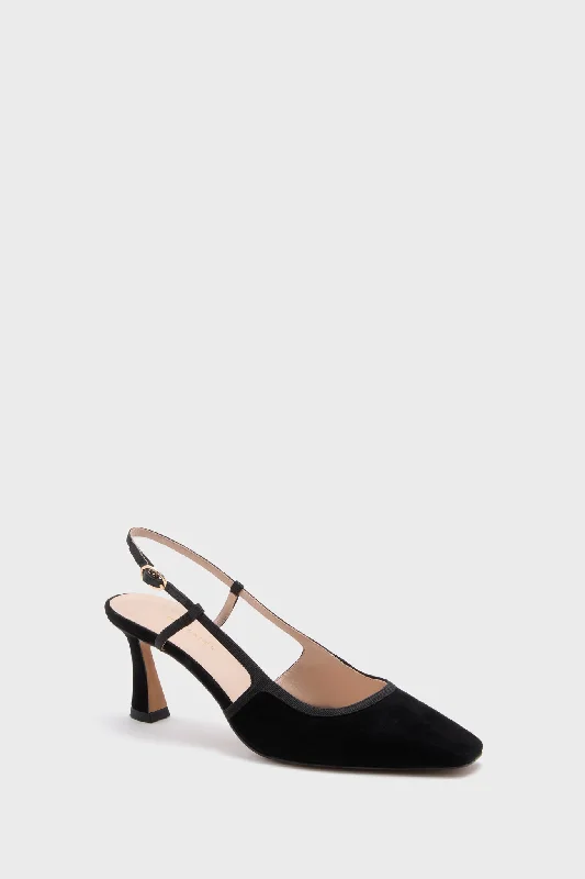 Affordable Suede Ankle Pumps for All-Day Wear--Black Suede Lia Heels