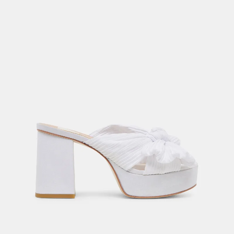 BLARE HEELS WHITE SATINAffordable Satin Heels with a Luxe Touch