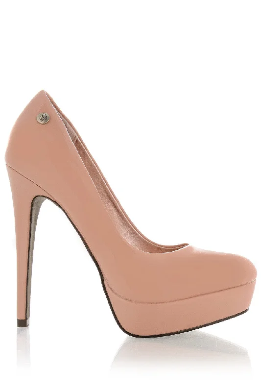 Sleek and Shiny Patent Pump Heels for a Polished Look--BLINK JOANNA Blush Patent Pumps