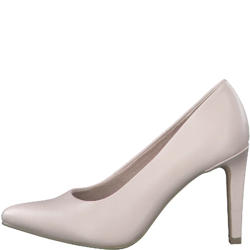 Versatile Heeled Sandals for Any Occasion---Blissful Light Pink Court Shoe by Marco Tozzi