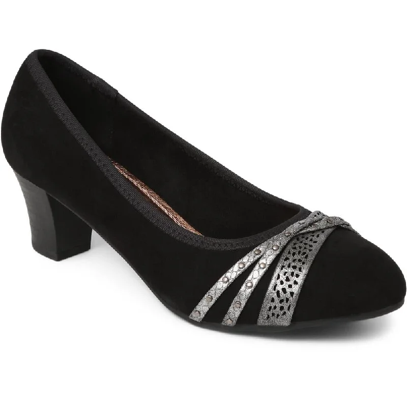 Stiletto Heel Pumps with Perfect Fit--Block Heeled Court Shoes - PLAN39011 / 325 528-Fashionable & Classic