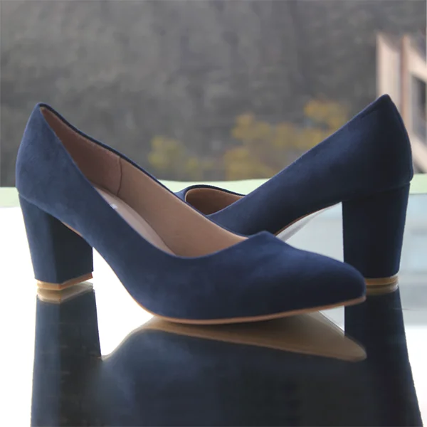 Versatile Dress Heels for Formal and Casual Wear---Blue Heel Pumps for women