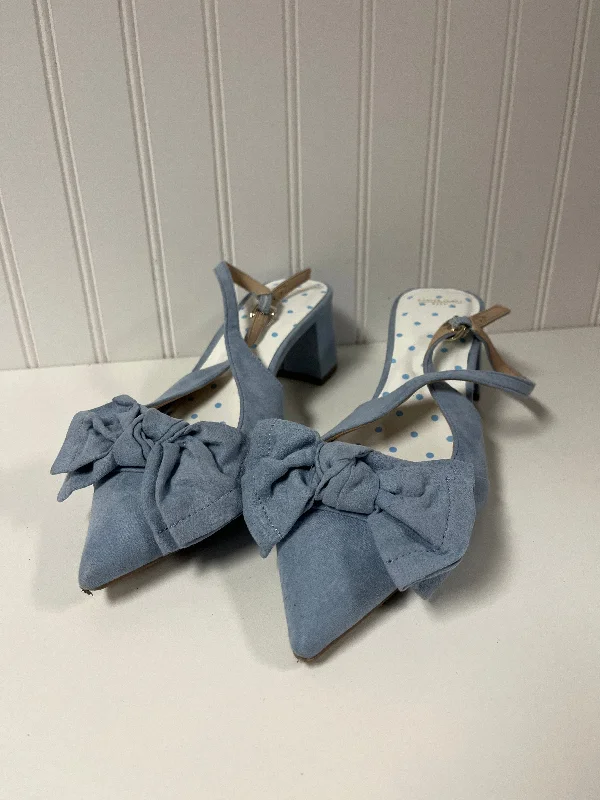 Blue Shoes Heels Block Draper James, Size 9.5---Fashionable Kitten Heels for Date Night