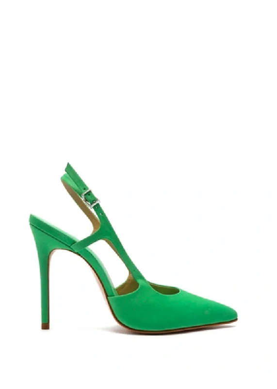 Stiletto Heel Pumps with Perfect Fit--Boris Nubuck Heel - Gianni Green-Fashionable & Classic