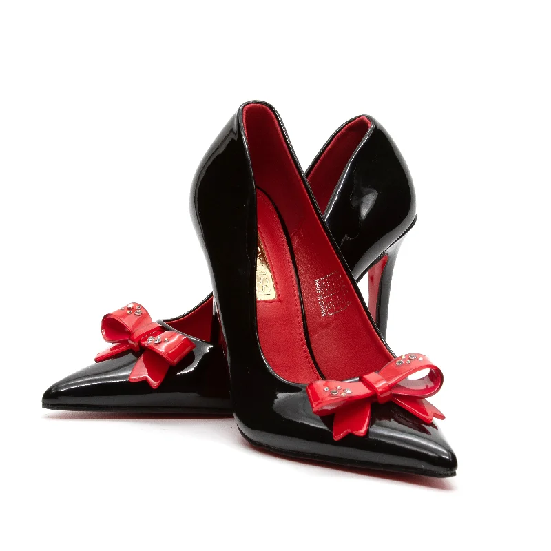 Bottom and Inner Red Bow Decorated High Heel Shoes---Charming Bow Pumps for a Cute and Stylish Look