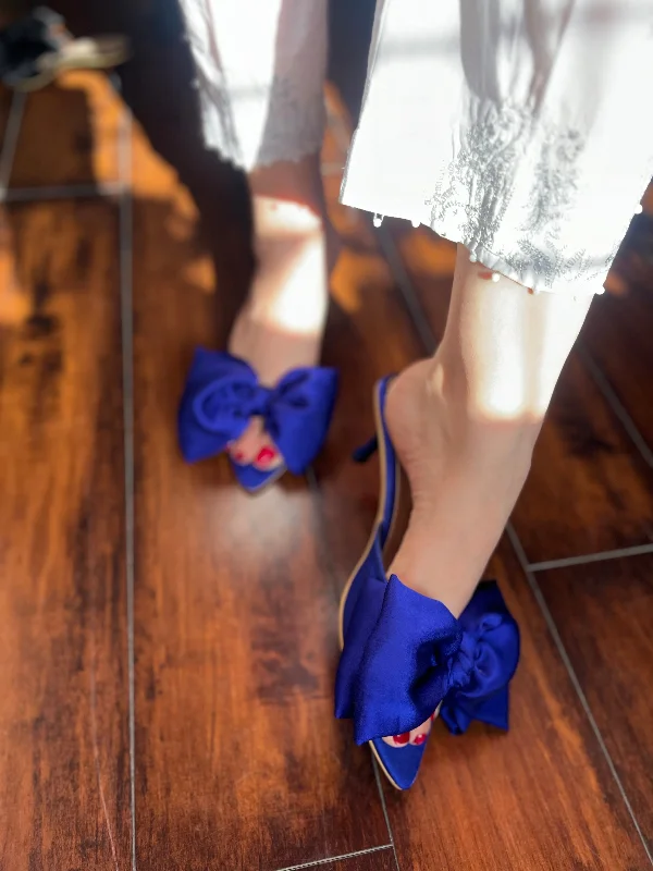 Hannah Bow Heels - Blue---Charming Bow Pumps for a Cute and Stylish Look