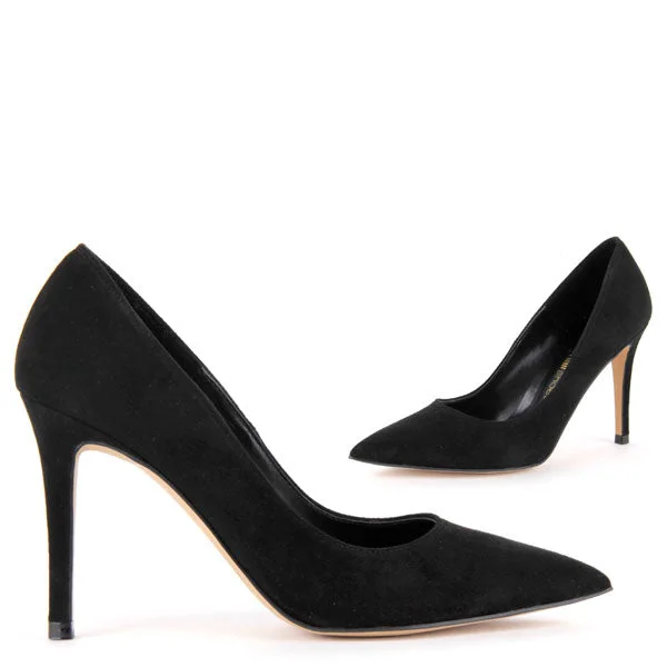 Affordable Suede Ankle Pumps for All-Day Wear--BRAMARE - black suede