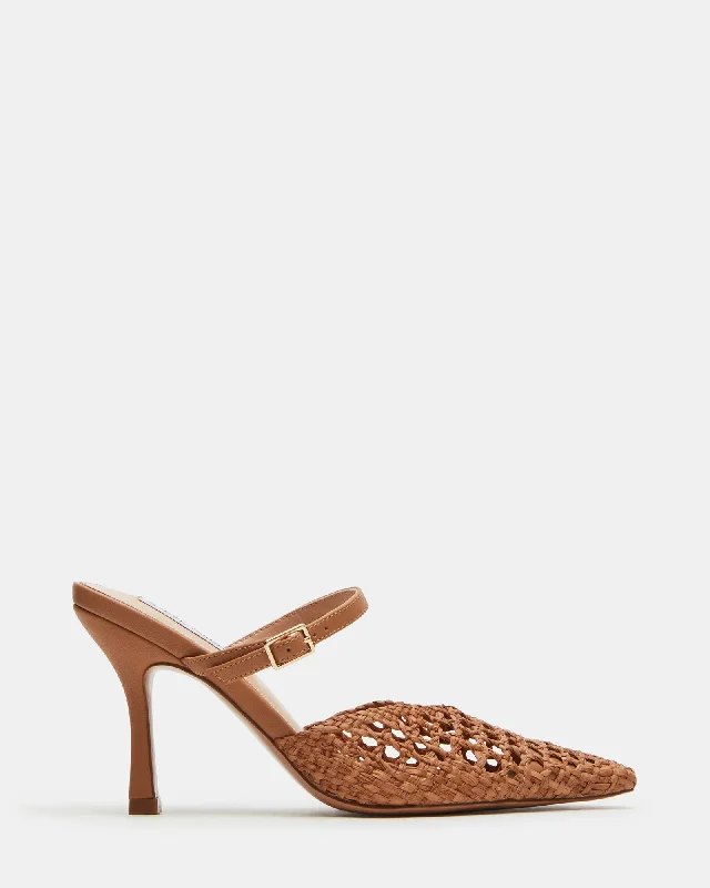 Versatile Heeled Sandals for Any Occasion---BRECKI WOVEN TAN