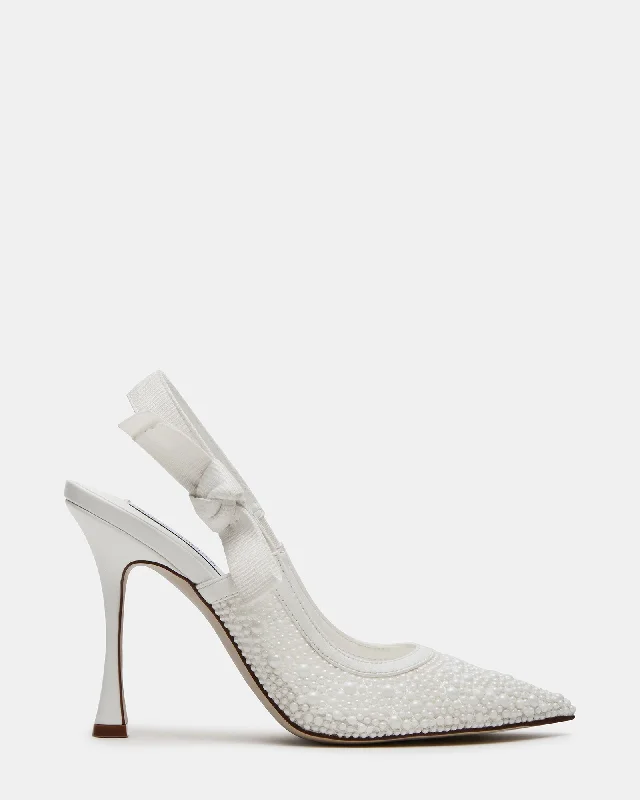 Stylish Lace Pumps for a Chic Look--BRI WHITE LACE PEARL