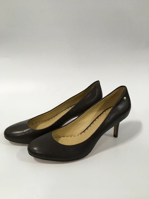 Stiletto Heel Pumps with Perfect Fit--Brown Shoes Heels Stiletto Coach, Size 8-Fashionable & Classic