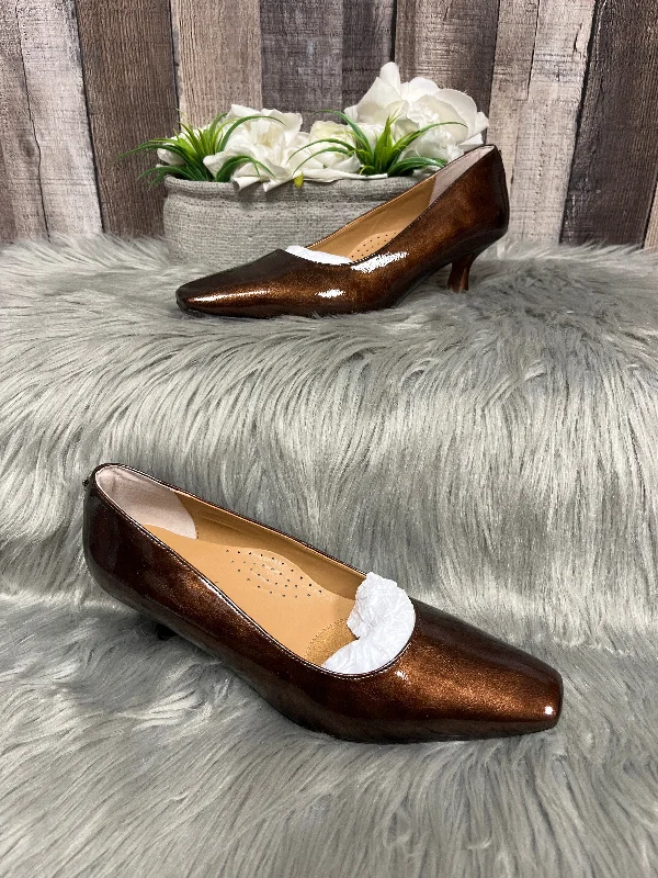 Stiletto Heel Pumps with Perfect Fit--Brown Shoes Heels Stiletto J Renee, Size 8-Fashionable & Classic