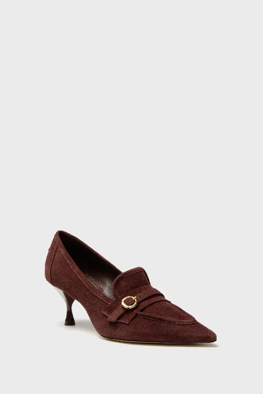 Affordable Suede Ankle Pumps for All-Day Wear--Brown Suede Susan Pump