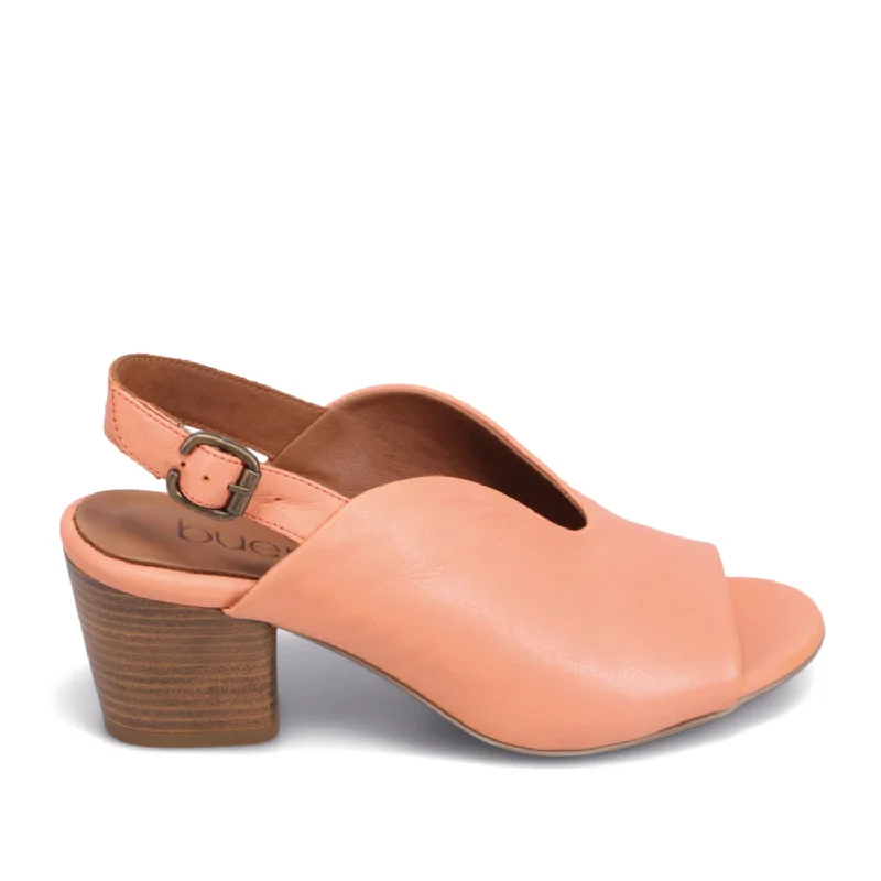 Bueno Women's Claire in Shell Coral---Fashionable Kitten Heels for Date Night