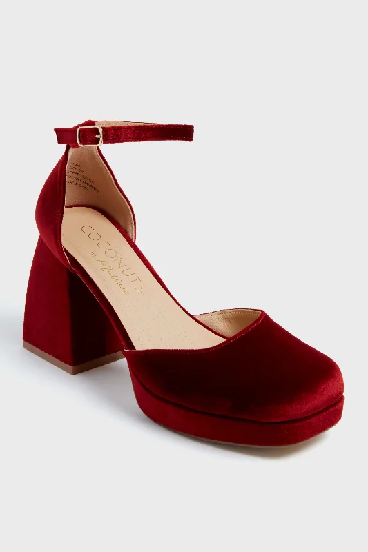 Stiletto Heel Pumps with Perfect Fit--Burgundy Misha Heels-Fashionable & Classic