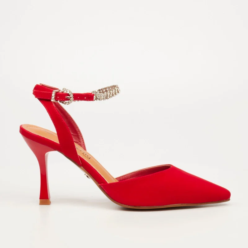 Versatile Dress Heels for Formal and Casual Wear---Butterfly Feet Ladies Lior 4 Shoes Red