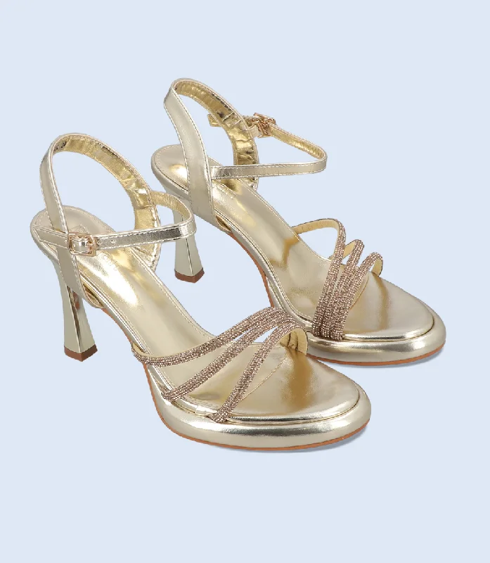 Versatile Heeled Sandals for Any Occasion---BW10163-GOLD-Women Heels