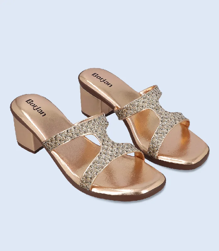 Versatile Heeled Sandals for Any Occasion---BW6356-COPPER-Women Slipper Heel