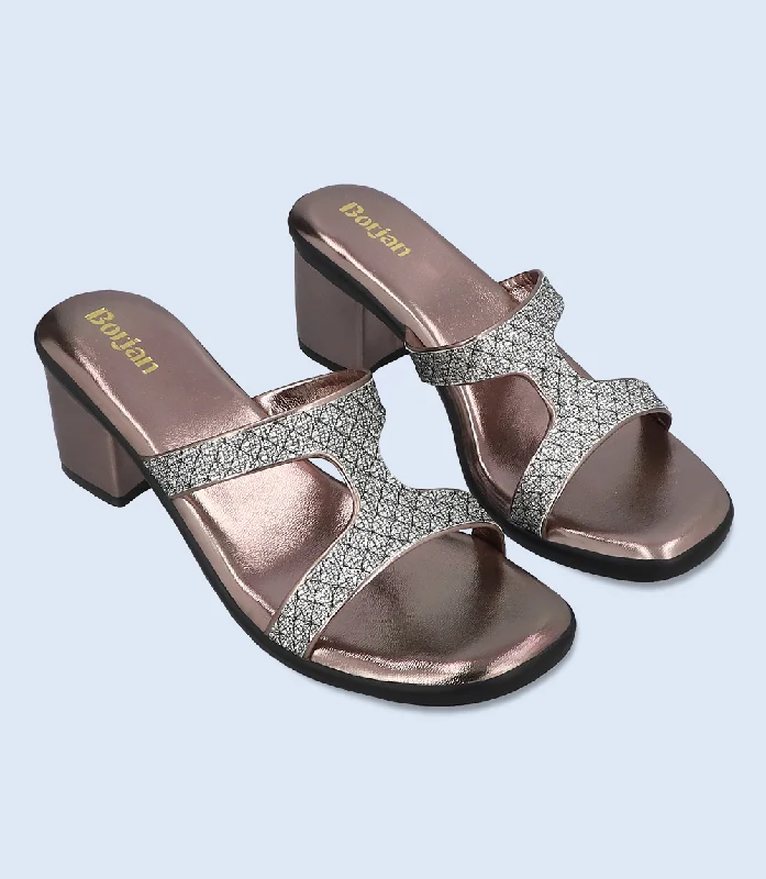 Versatile Heeled Sandals for Any Occasion---BW6356-GREY-Women Slipper Heel