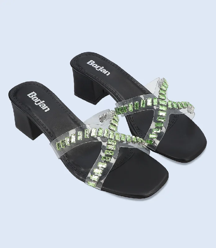 Versatile Heeled Sandals for Any Occasion---BW9288-BLACK-Women Slipper Heel