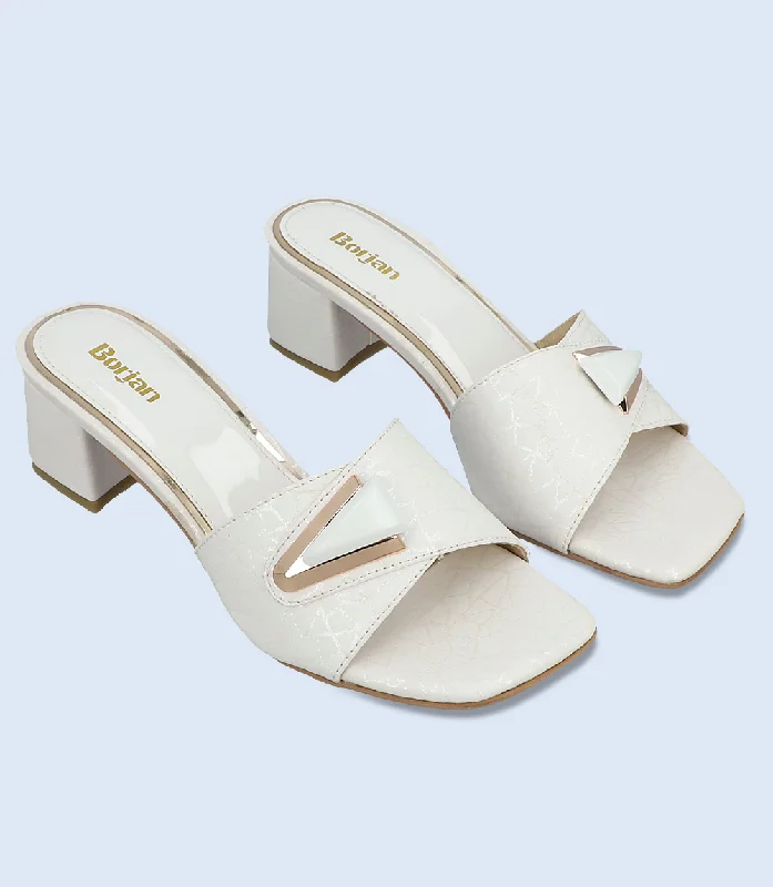 Versatile Heeled Sandals for Any Occasion---BW9342-WHITE-Women Heel