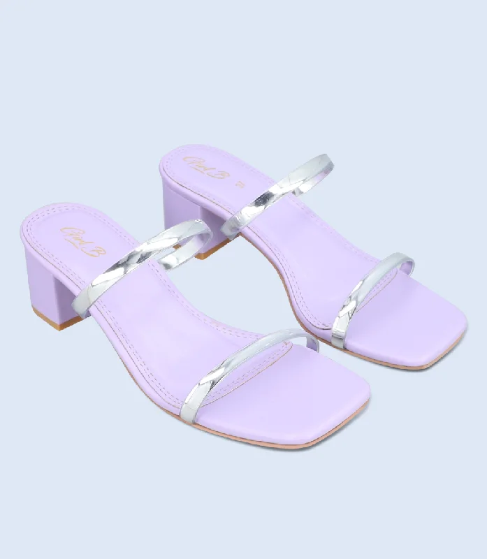 Versatile Heeled Sandals for Any Occasion---BW9380-LAVENDER-Women Slipper Heel