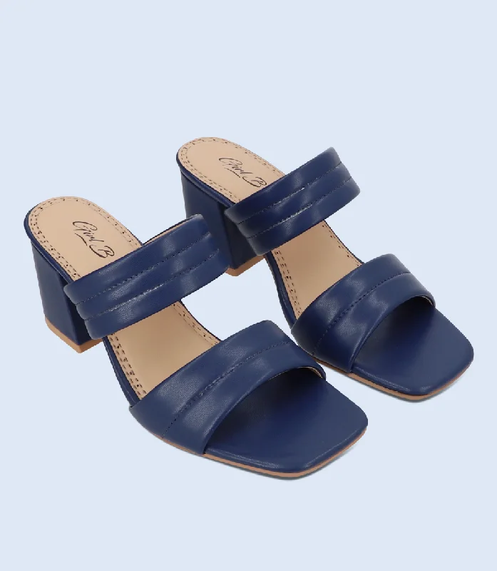 Versatile Heeled Sandals for Any Occasion---BW9393-NAVY-Women Slipper Heel