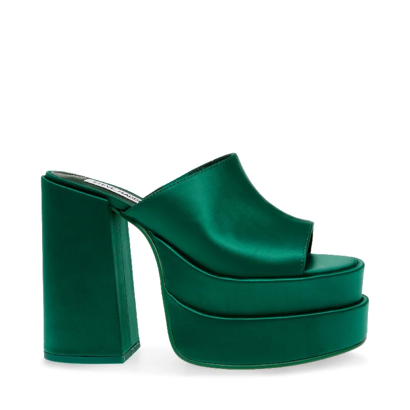 CAGEY EMERALD SATINAffordable Satin Heels with a Luxe Touch