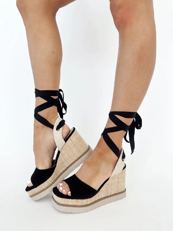 Stylish Lace Pumps for a Chic Look--Cali Lace Up Wedge