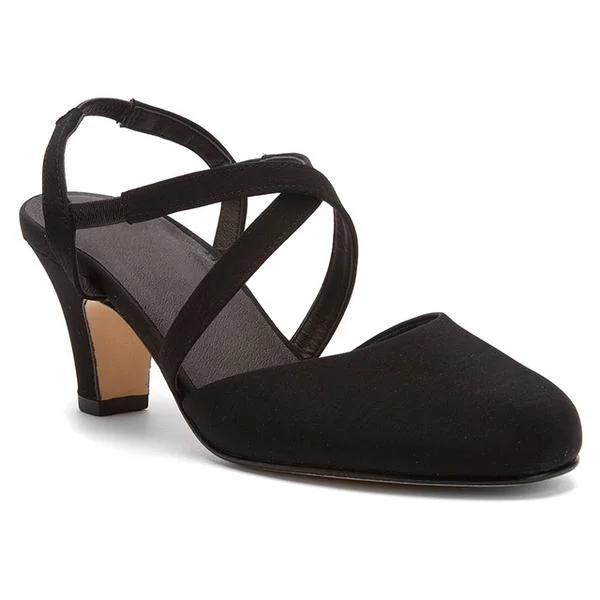 Versatile Heeled Sandals for Any Occasion---Walking Cradles Caliente Heel Black Micro (Women's)