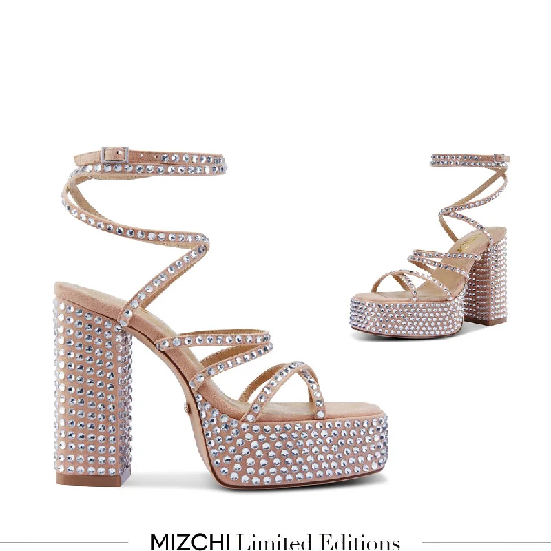 *Calvia - Crystal Embellished Platform---Chic Embellished Pumps for a Glamorous Look