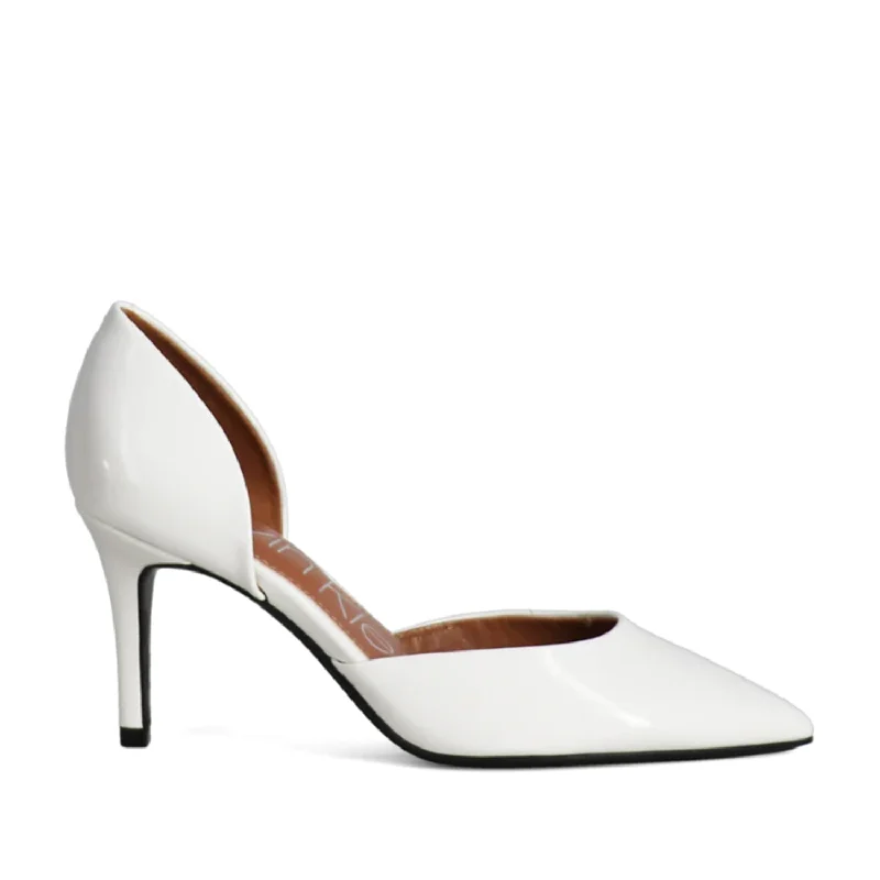 Calvin Klein Women's Gloria in White---Fashionable Kitten Heels for Date Night