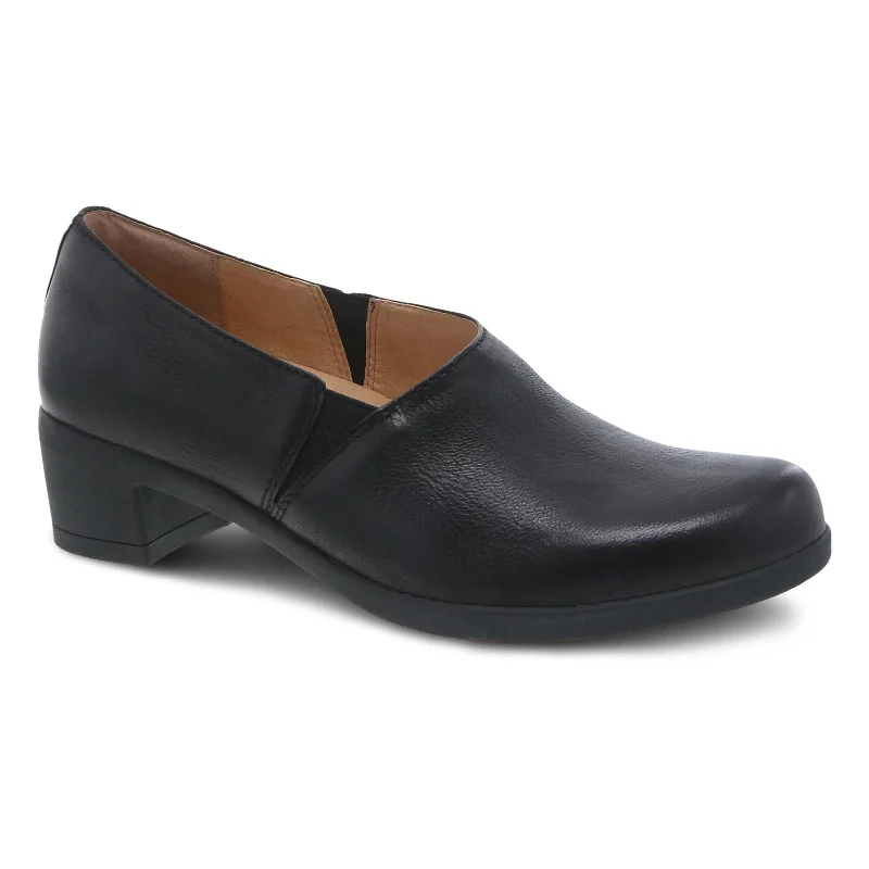 Stiletto Heel Pumps with Perfect Fit--Camdyn Black Burnished Nubuck-Fashionable & Classic