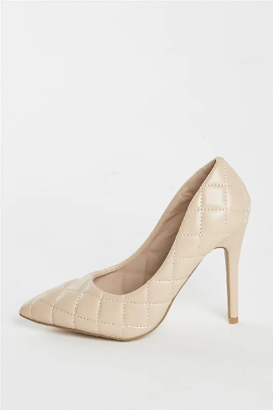 Stiletto Heel Pumps with Perfect Fit--Camel Stiletto Wide Fit Heel-Fashionable & Classic