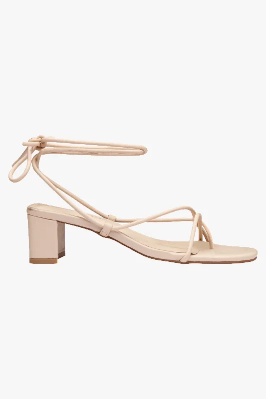 Cameo Strappy Wrap Tie Nude Leather Heel---Affordable Strappy Platform Heels with Premium Quality