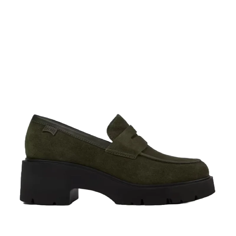 Camper Women's Milah in Dark Green---Fashionable Kitten Heels for Date Night