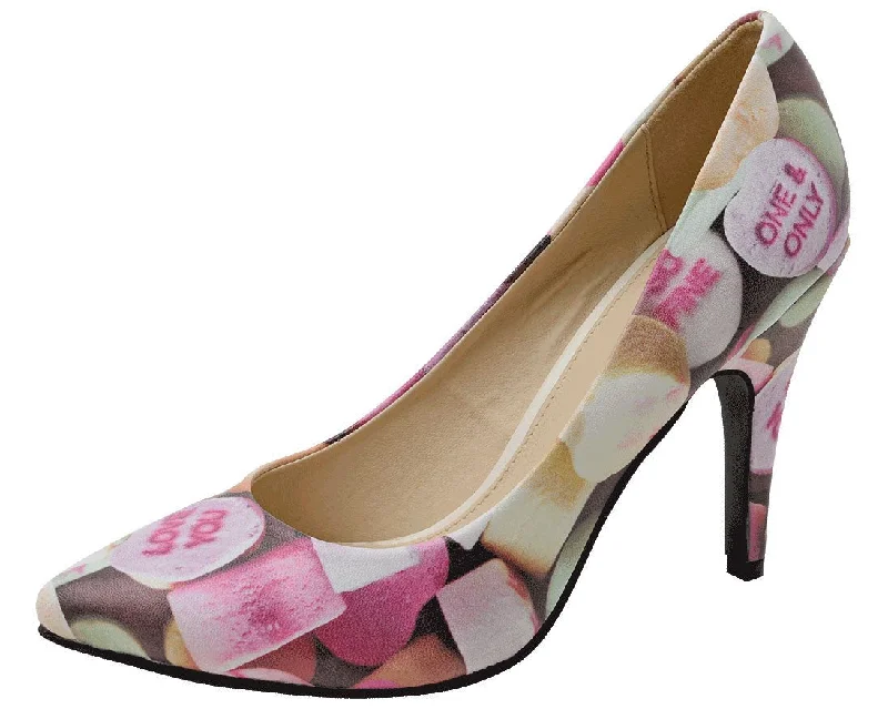 Candy Hearts Pointed Heel - *FINAL SALE/NON-RETURNABLE---Fashionable Kitten Heels for Date Night