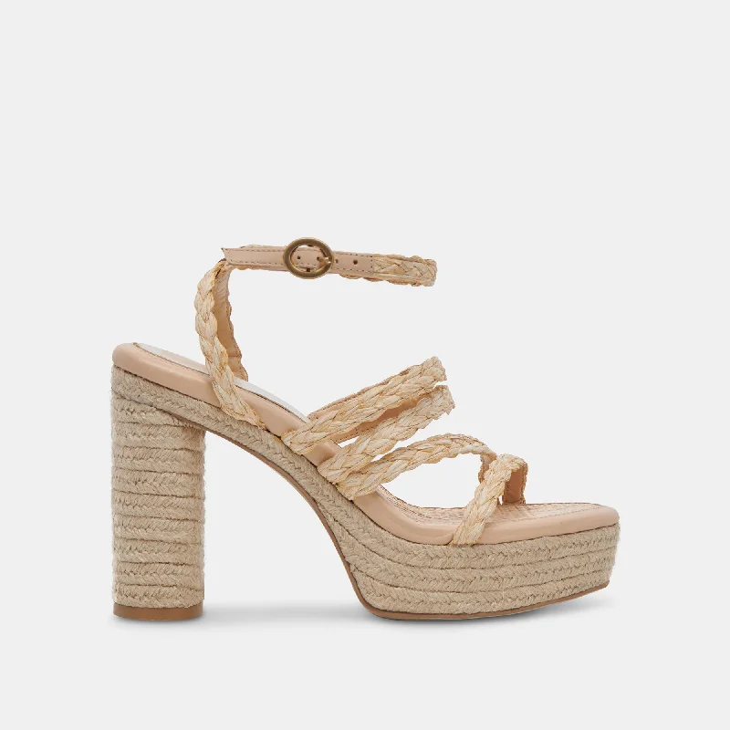 Stiletto Heel Pumps with Perfect Fit--CATINA HEELS LT NATURAL RAFFIA-Fashionable & Classic