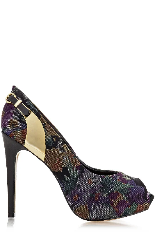 Stiletto Heel Pumps with Perfect Fit--CECCONELLO MADISYN Floral Peep Toe-Fashionable & Classic