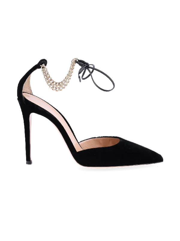 Versatile Dress Heels for Formal and Casual Wear---chain-strap 100mm pumps