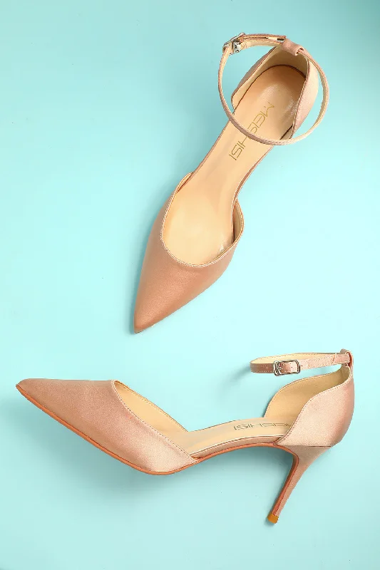 Stiletto Heel Pumps with Perfect Fit--Champagne Pointy Heels-Fashionable & Classic